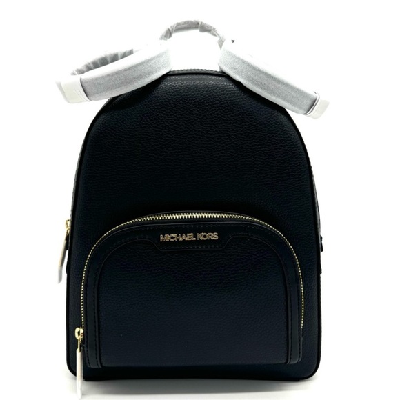 Michael Kors Medium Jaycee Backpack Black/Gold - Picture 1 of 12